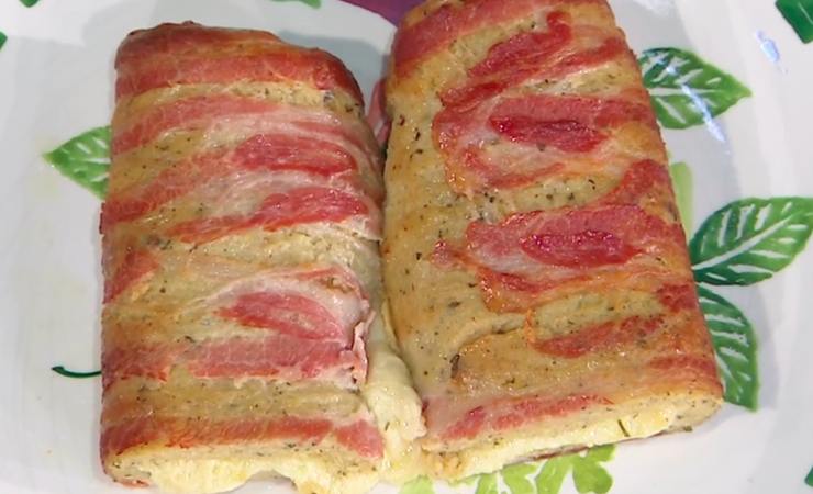 polpettone di patate avvolto nella pancetta
