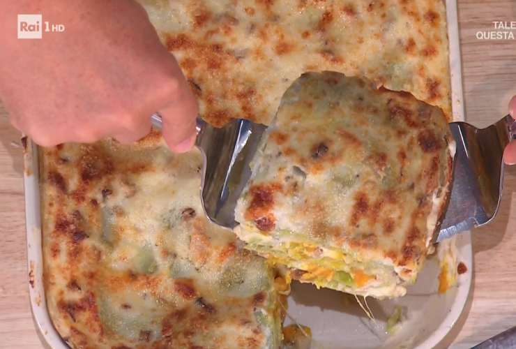 pirofila di lasagna funghi zucca e besciamella