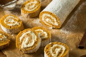 rotolo dolce alla zucca tagliato